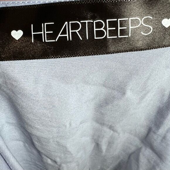 Naked Zebra Heartbeeps periwinkle blue ruffle cross back cami tank size large - Picture 5 of 6